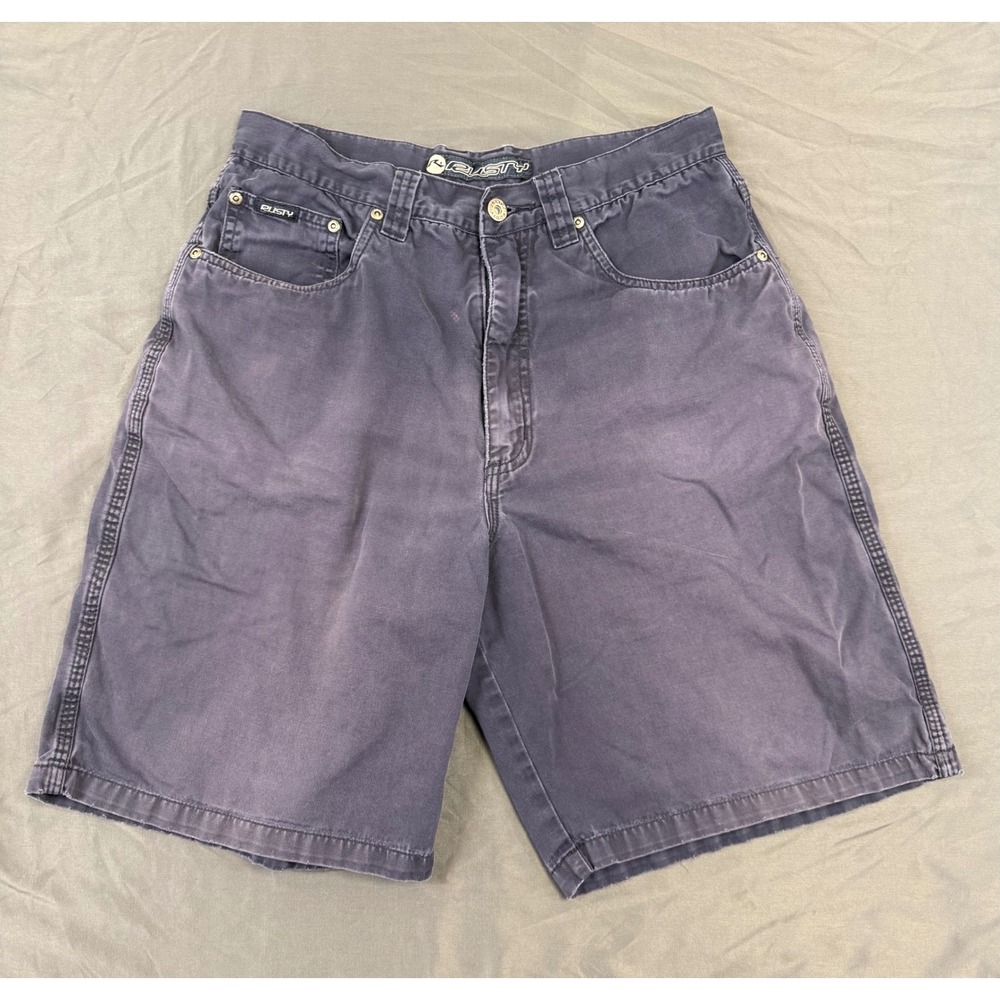 Rusty Vintage Mens 32 Faded Navy Blue Cotton Skater Surf Cargo Shorts Y2K 90s
